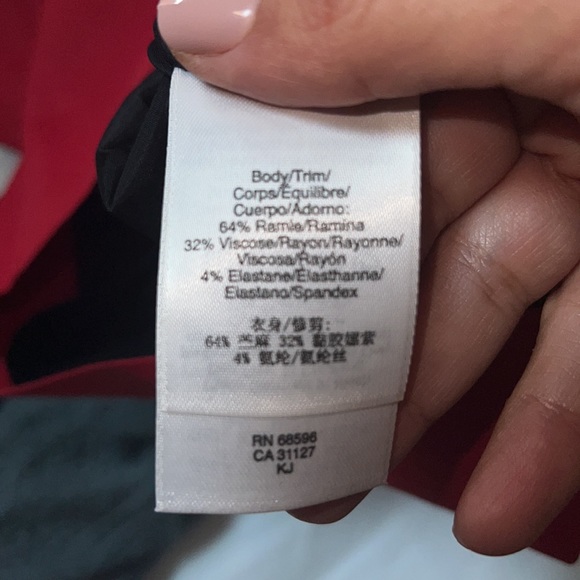 🔥 NWOT DKNY color block strapless dress in black-white-red. Size 10. - Picture 8 of 8